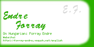 endre forray business card